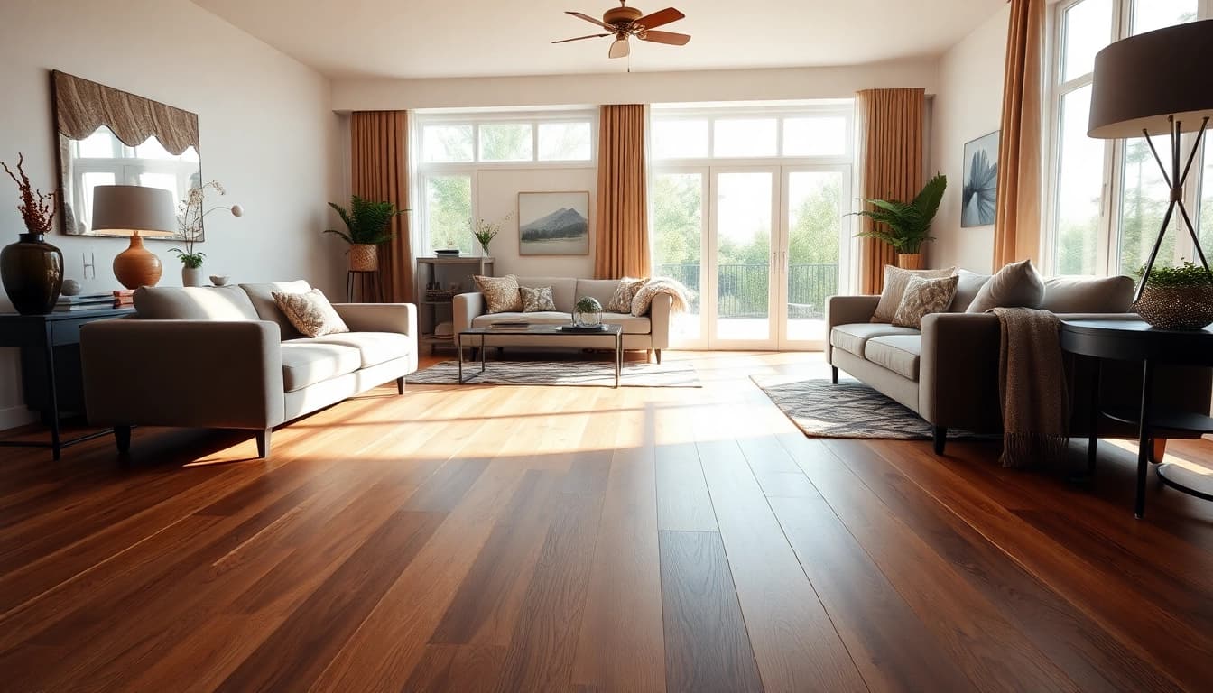 Experience premium flooring near me with this elegant living room showcasing luxury vinyl design.