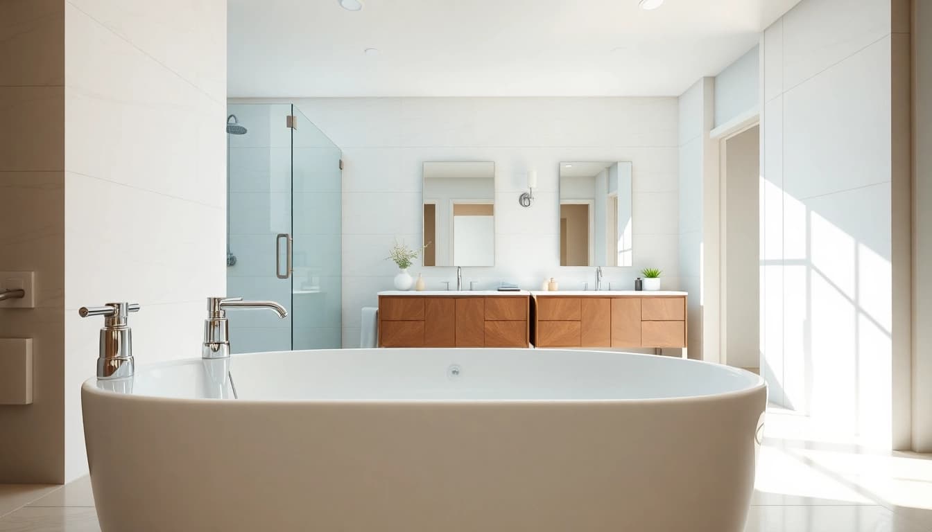 Explore beautiful bathroom renovations near me with stylish fixtures and modern design elements.