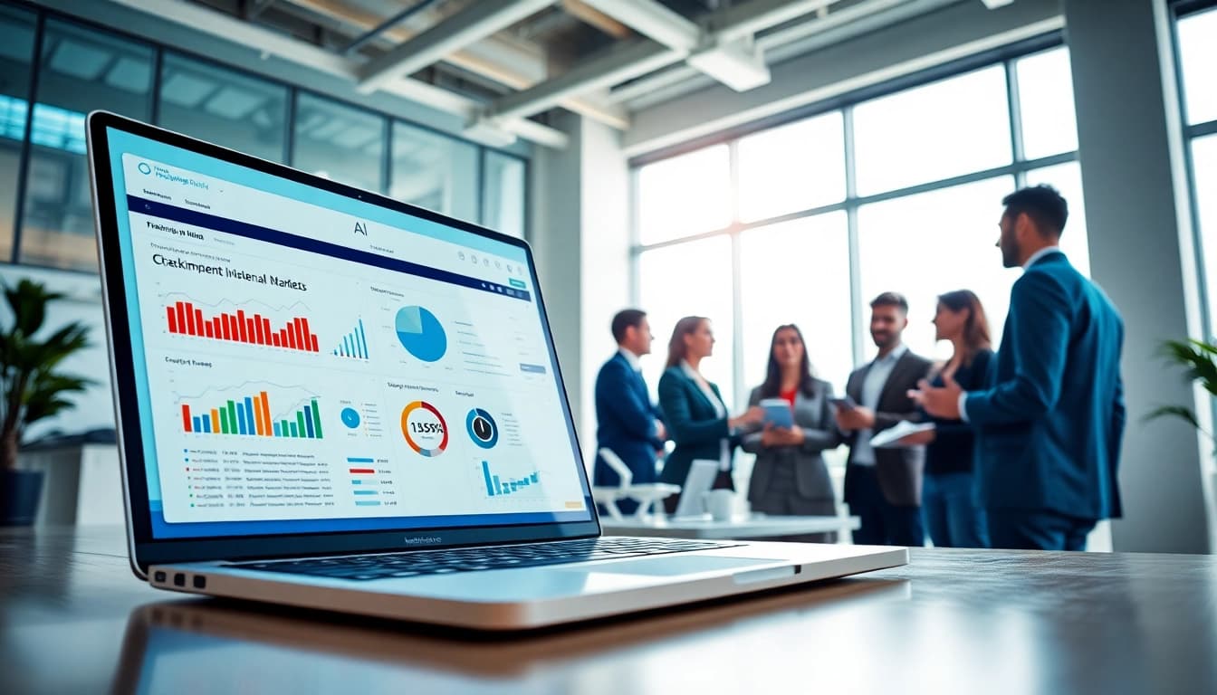 Utilize AI for competitor analysis tools effectively in a modern workplace setup.