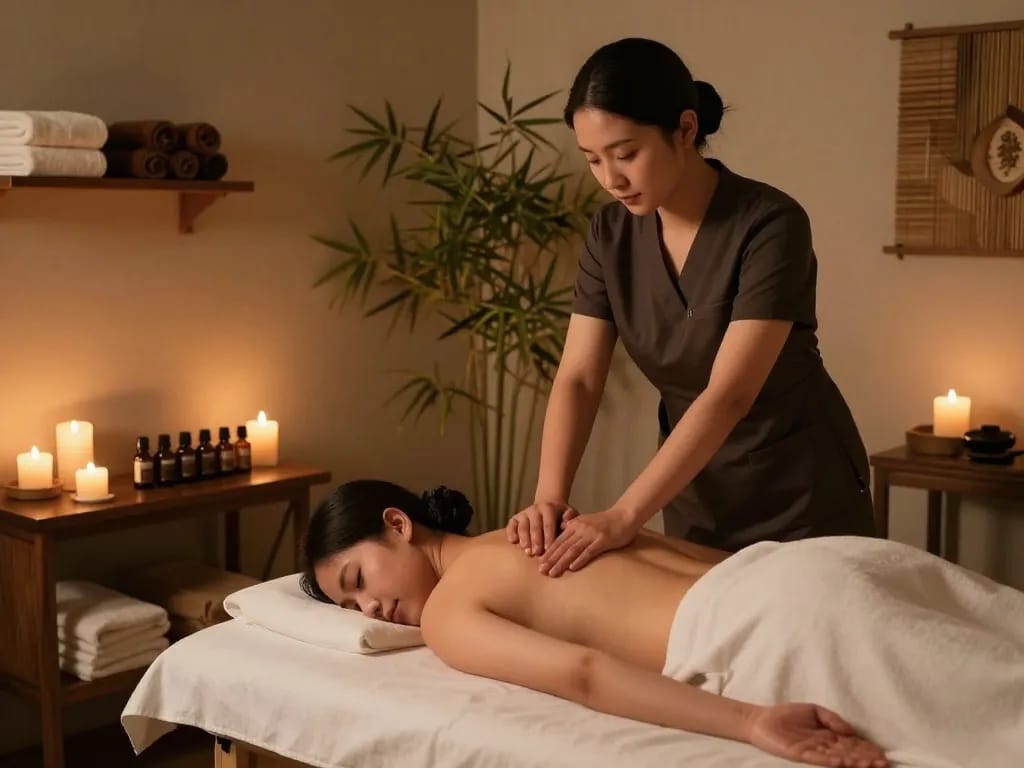 Swedish massage therapy session at https://www.makangs.com/region/국내/서울-/마사지-스웨디시, showcasing a tranquil atmosphere with professional treatment.