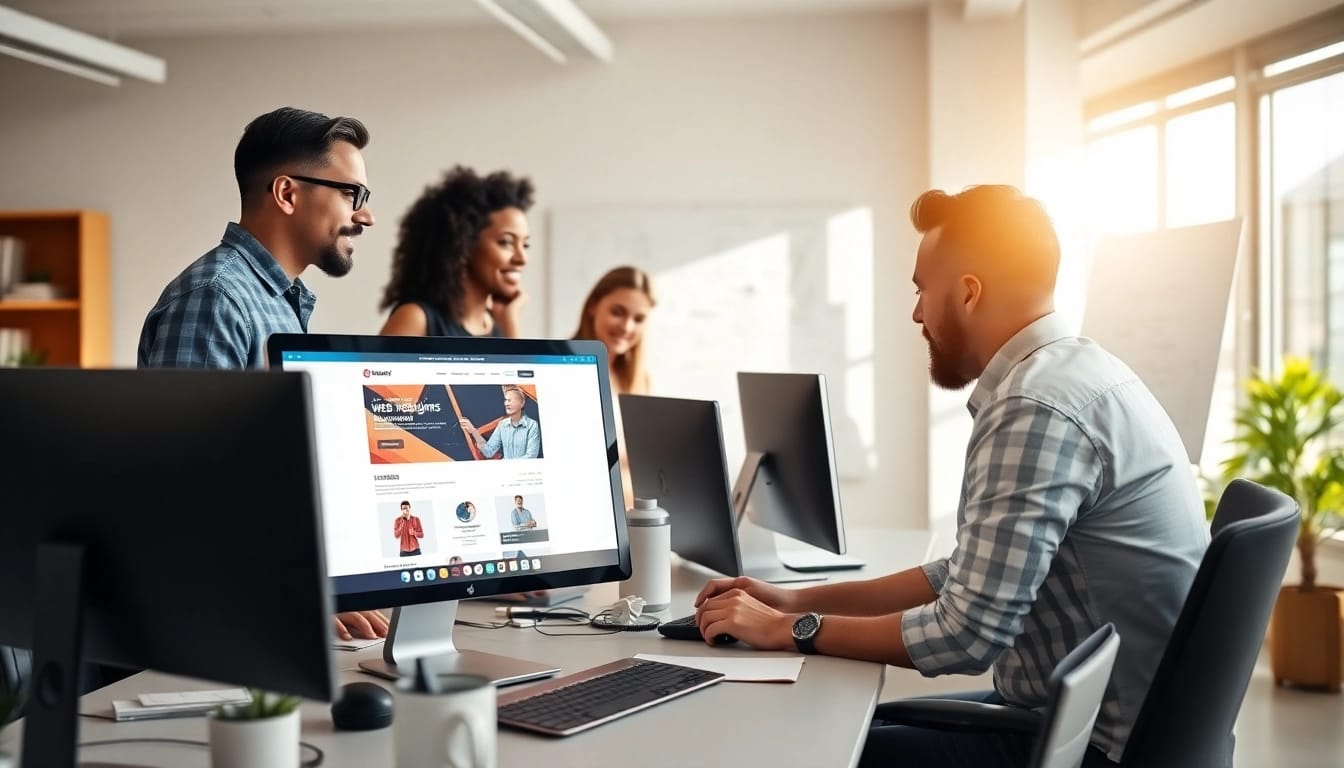 Showcasing Hereford Web Design with a professional team collaborating on innovative web design solutions.