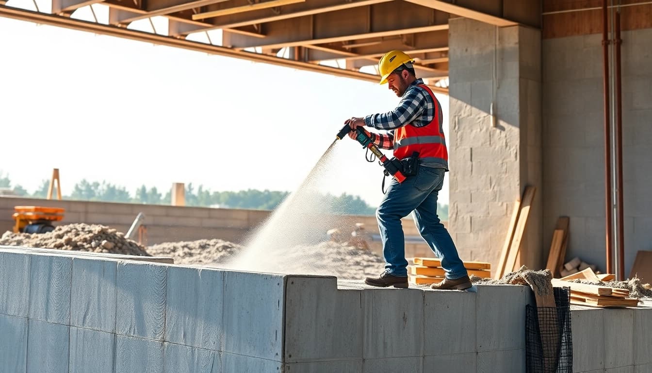 Fresas perforadoras en uso en construcción, mostrando detalles de robustez y eficacia.
