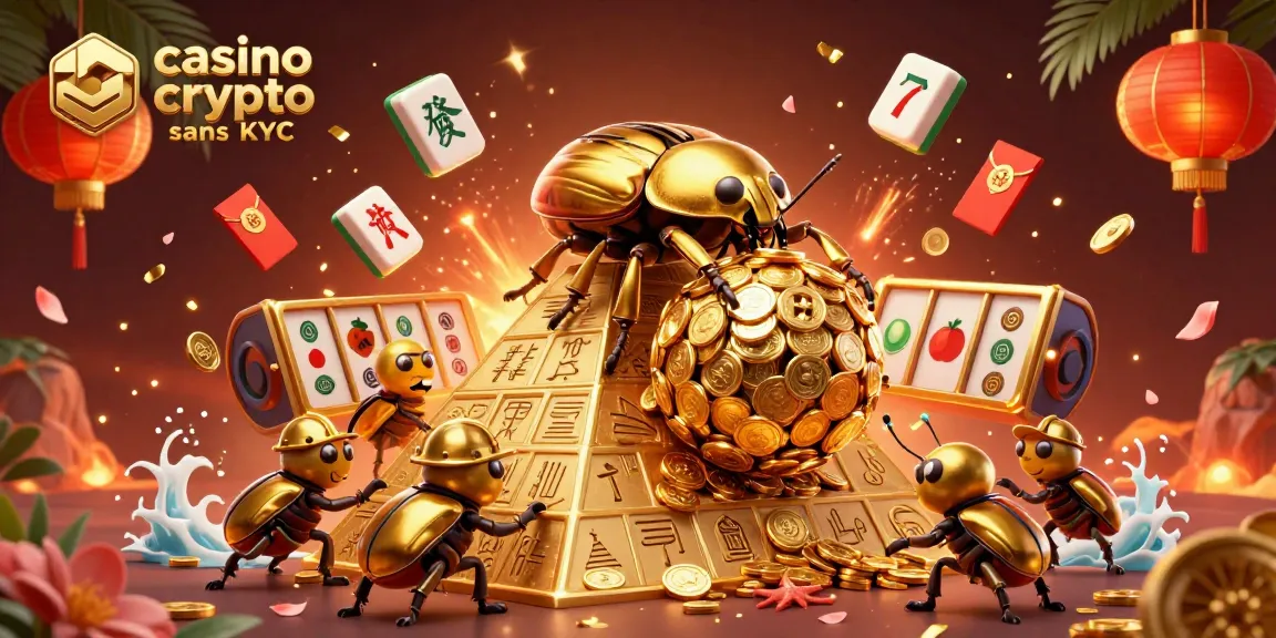 Fermez vos gains avec casino crypto sans KYC, un scarabée doré en action au casino!