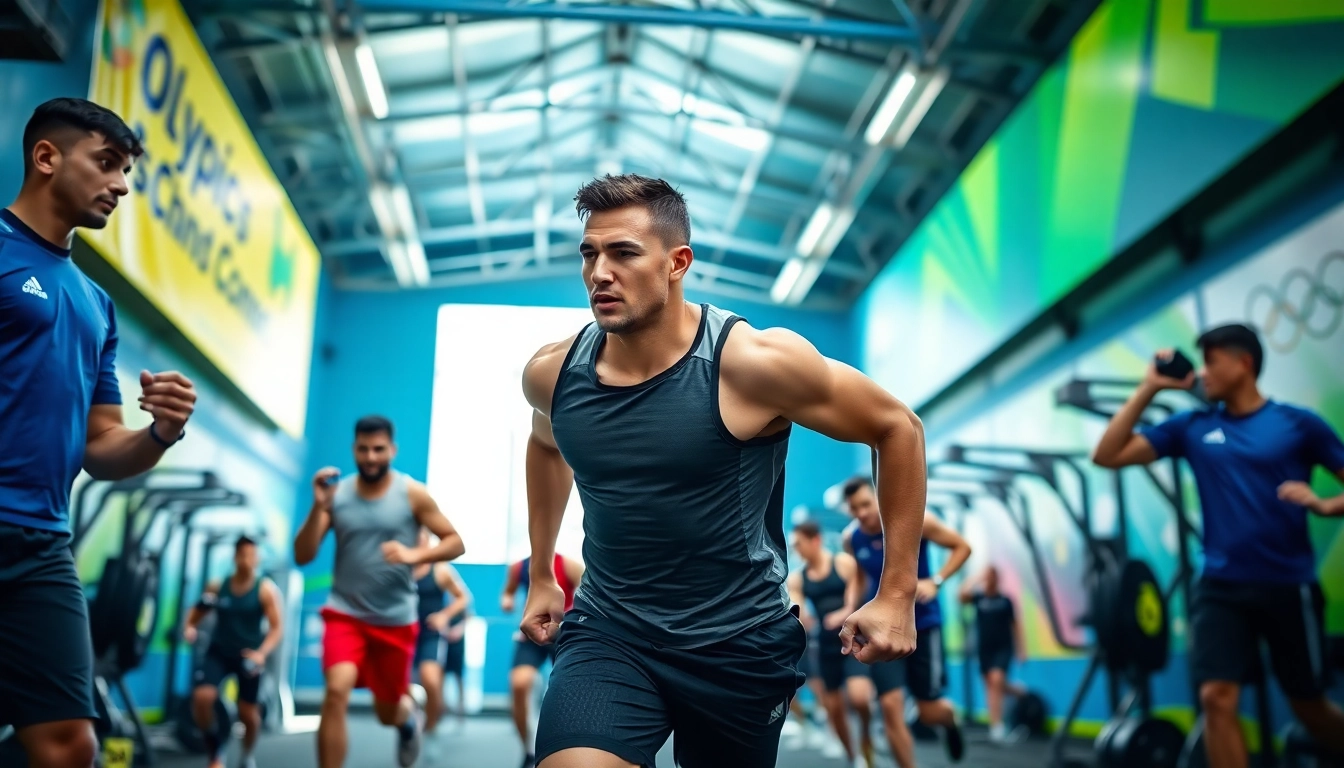 Beim Training zeigt ein Athlet, der phantastische Leistungen im phantom athletics vollbringt.