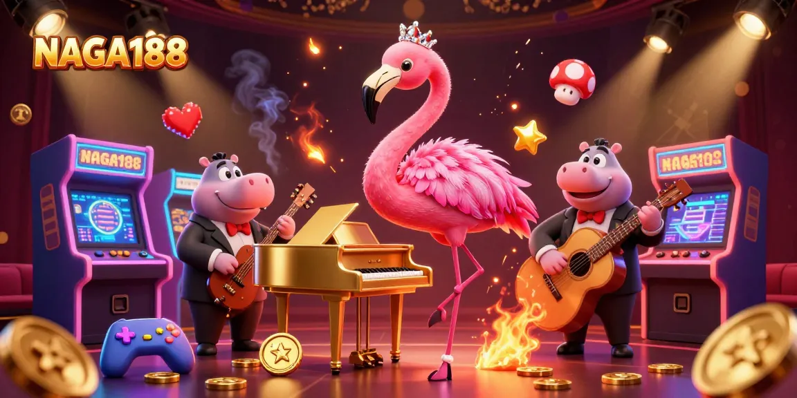 NAGA188 menawarkan pengalaman bermain kasino menarik dengan penyanyi flamingo dan bassis hippo yang bergaya.