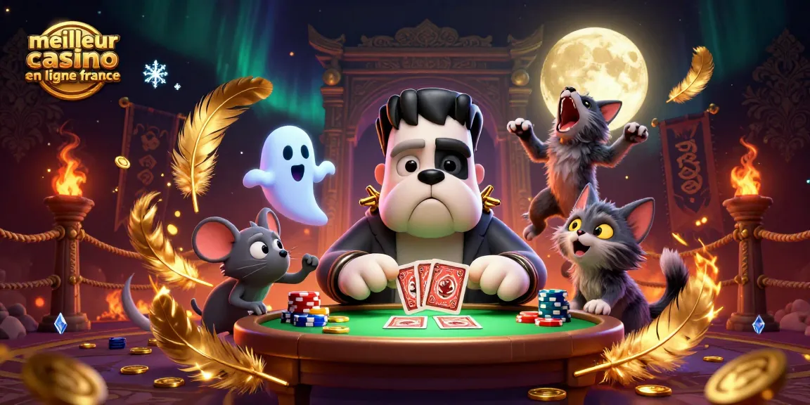 Jouez au meilleur casino en ligne France avec des cartes distribuées par le bulldog Frankenstein et des éléments de casino dynamiques.