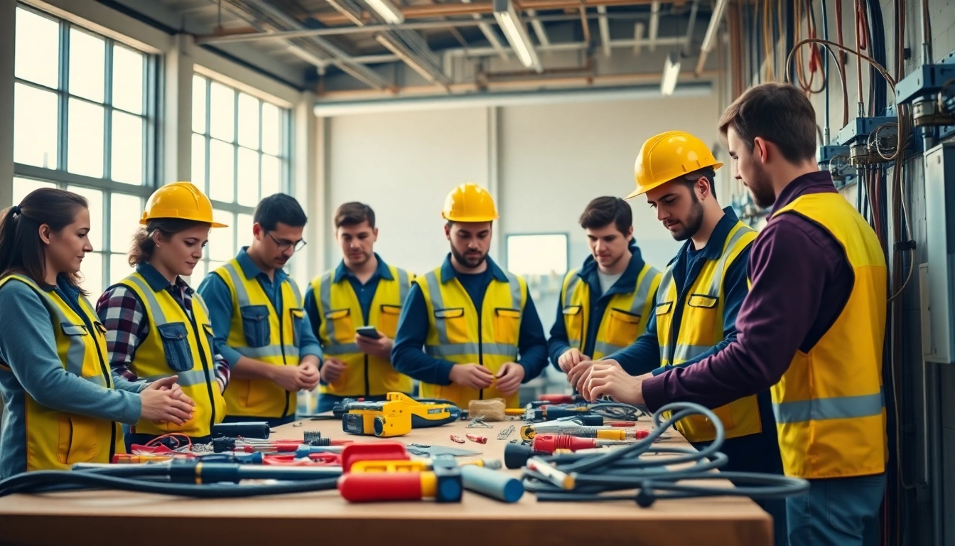 Electricians training in a hands-on environment for the Wyoming Electrical Apprenticeship program.