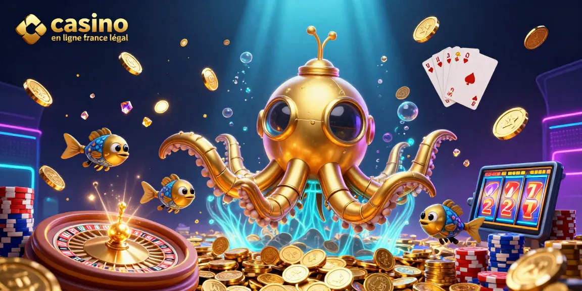 Découvrez le nouvel univers du casino en ligne France légal avec un kraken en or et des jeux palpitants.