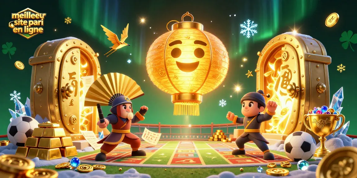 Pariez sur le meilleur site de pari en ligne avec une illustration dynamique de casino rempli d'éléments de chance.