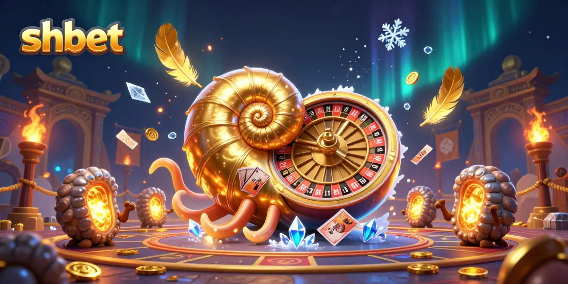 Experience thrilling shbet action with a giant nautilus roulette wheel amid golden coins.