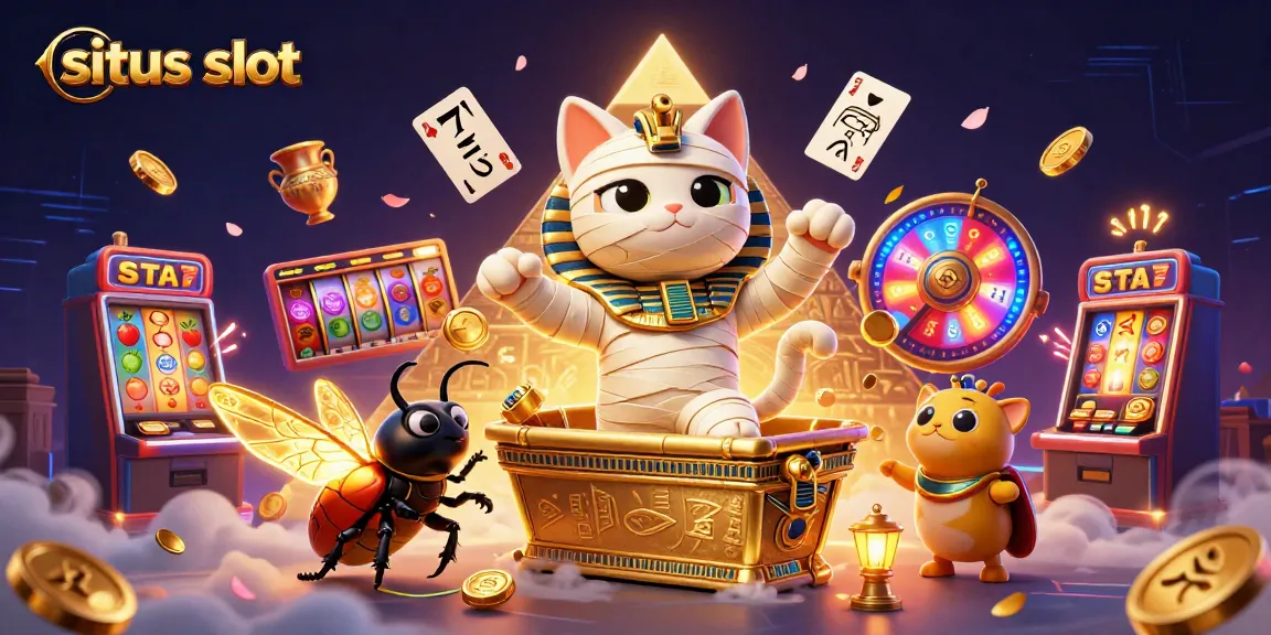 Experience exciting situs slot gameplay with vibrant and dynamic casino elements featured in this captivating illustration.
