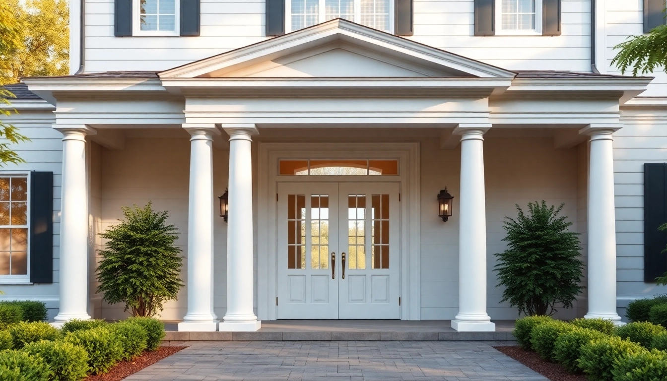 Milton Colonial Addition Renovation displaying an elegant entrance and lush landscaping.