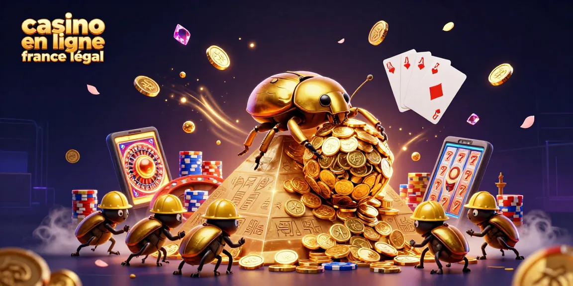 Casino en ligne France légal : Illustration vibrante animée de jeux d'argent avec des scènes colorées.