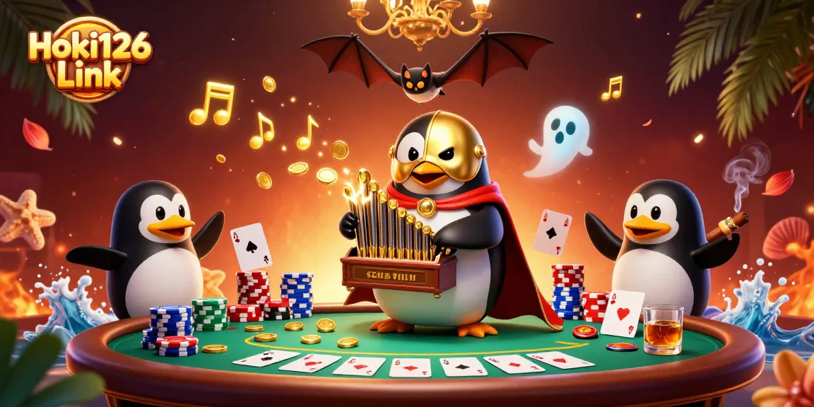 Hit the jackpot at Hoki126 Link while enjoying a vibrant casino scene with iconic characters.