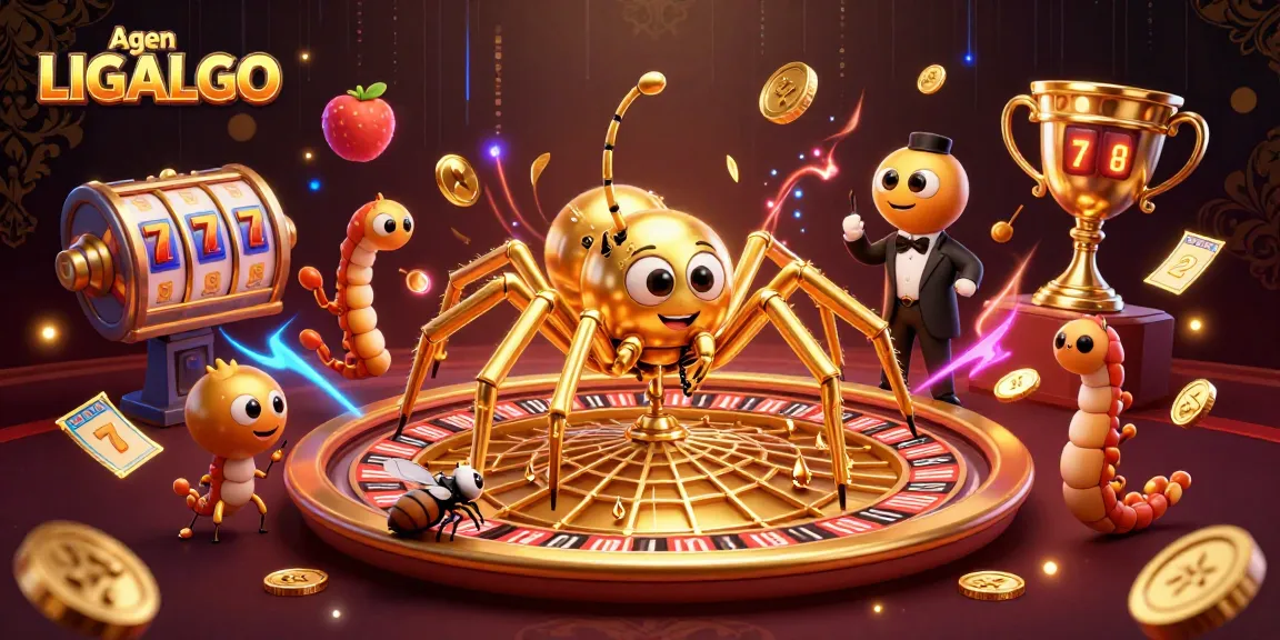 Engage with Agen LIGALGO's thrilling gameplay involving a dynamic casino scene with betting excitement.