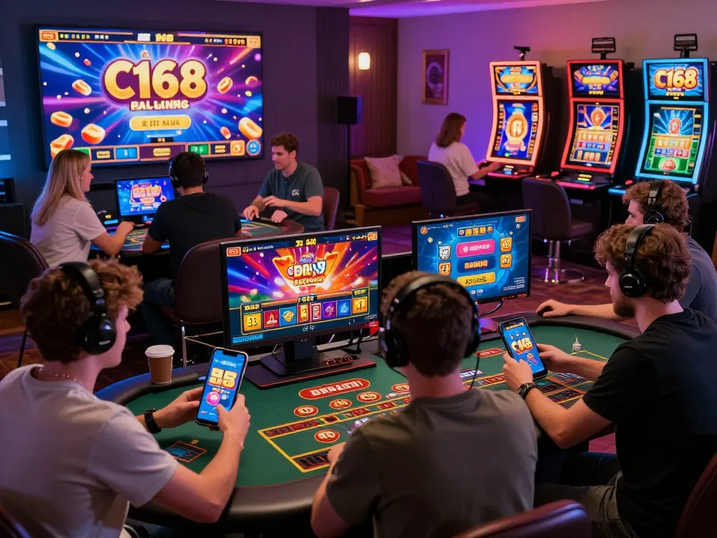 Engaging online gaming environment featuring C168 platform users enjoying diverse game options.