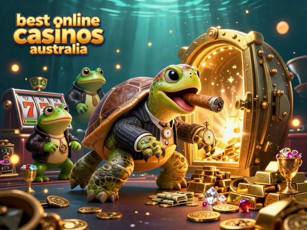 Experience the excitement at the best online casinos australia with vibrant characters and casino elements.