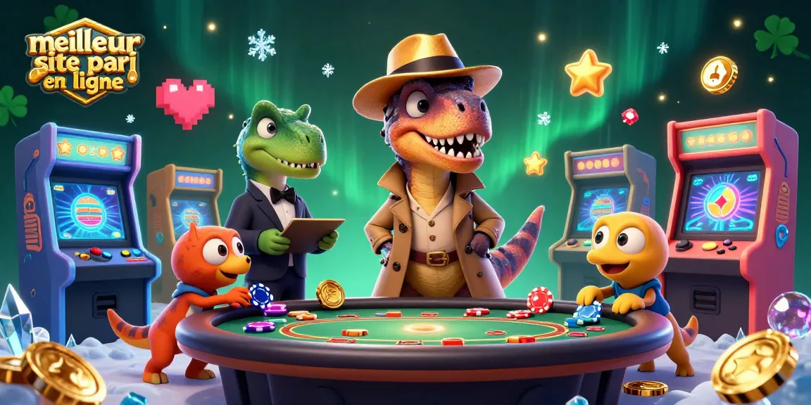 Pariez sur le meilleur site de paris en ligne avec une scène dynamique de jeu de casino impliquant des personnages animés.