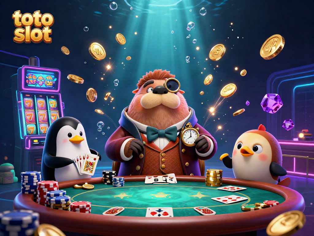 Engage with the excitement of the toto slot game featuring a walrus at a poker table.