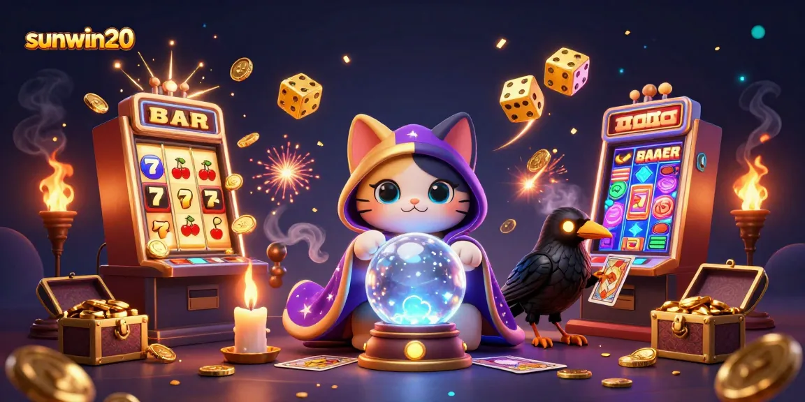Experience thrilling gameplay with sunwin20 as a mystic cat and a raven add magic to the slots.