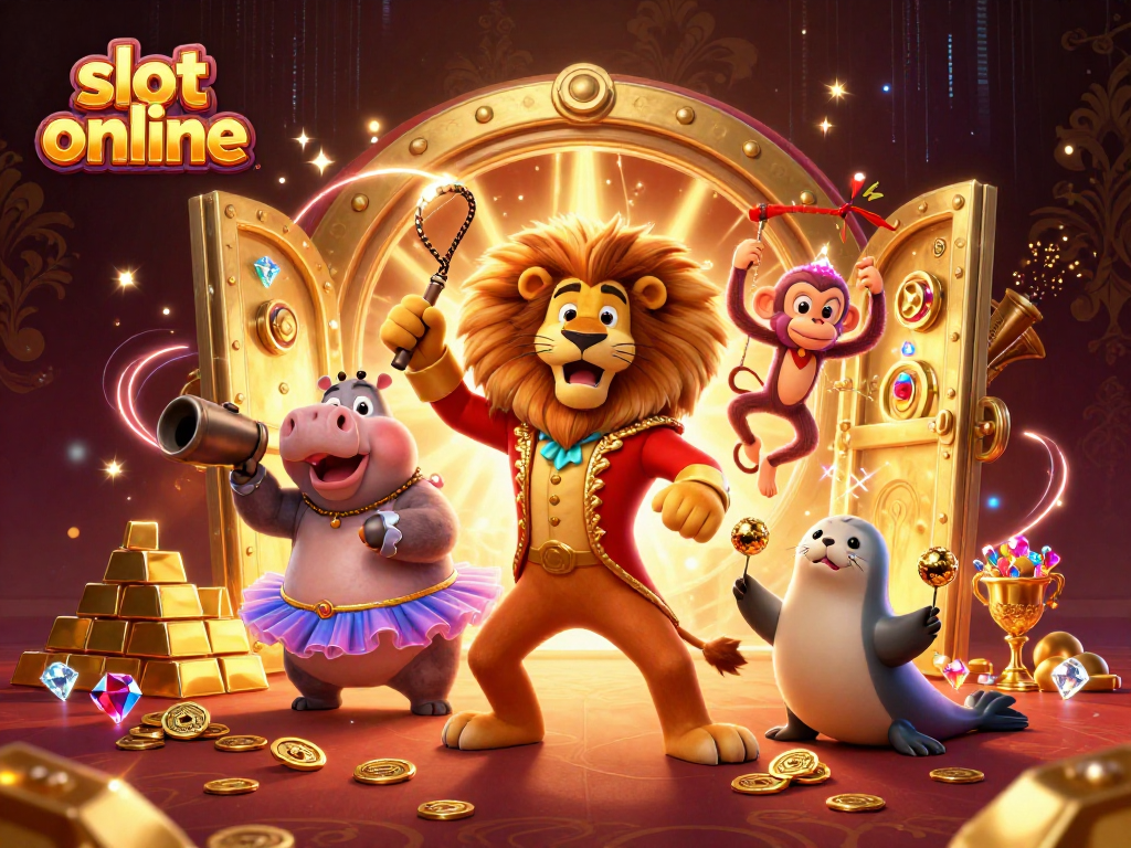 Engage in thrilling slot online adventures with colorful circus characters and shining treasures.