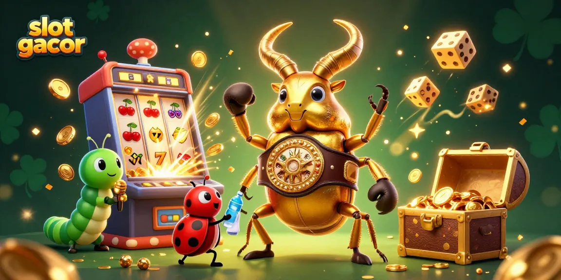 Play your favorite slot gacor games and win big with this vibrant casino scene illustration.