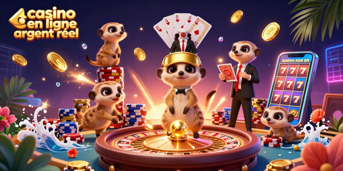 Casino en ligne argent réel avec une colonie de suricates dans un cadre ludique rempli de jeux et de gains.