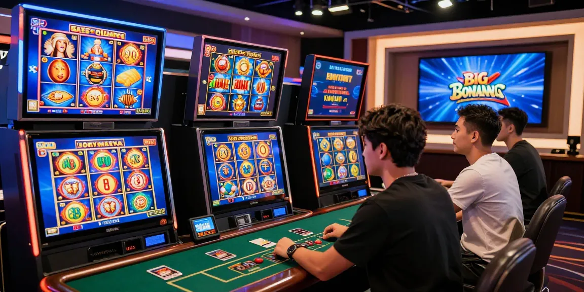 Exciting scene of players enjoying credit card casinos, showcasing vibrant slot games and a live dealer experience.