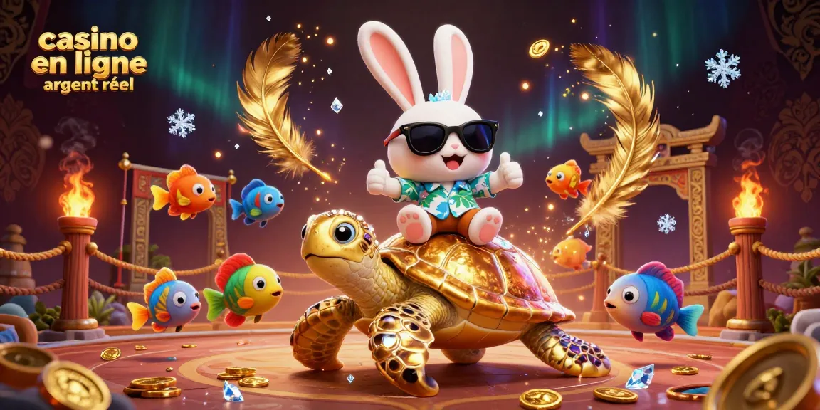 Jouer à casino en ligne argent réel avec un lapin chanceux et une tortue dorée sous les eaux tropicales.