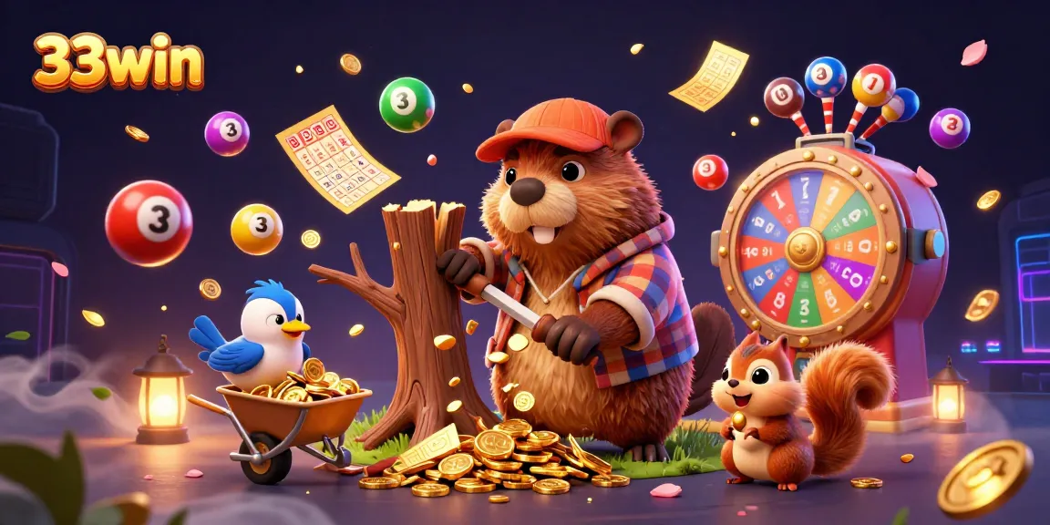 Experience thrilling wins at 33win with fun animated characters in a dynamic casino setting.