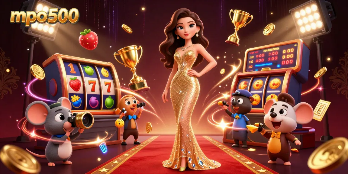 Engage with mpo500's captivating slots and jackpots amidst a glamorous casino scene.
