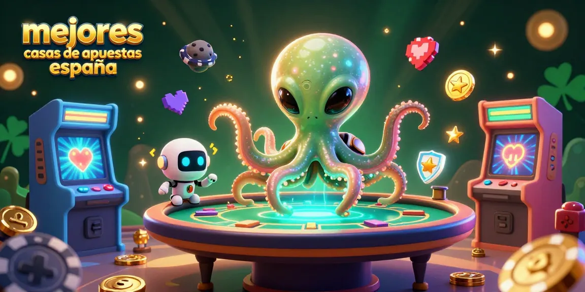 Juego de apuestas emocionantes en las mejores casas de apuestas España con un divertido pulpo alienígena.