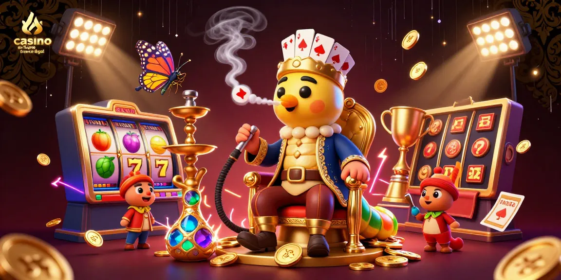 Illustration beauté de casino en ligne en France légal avec jetons, fruits et symboles de jeu