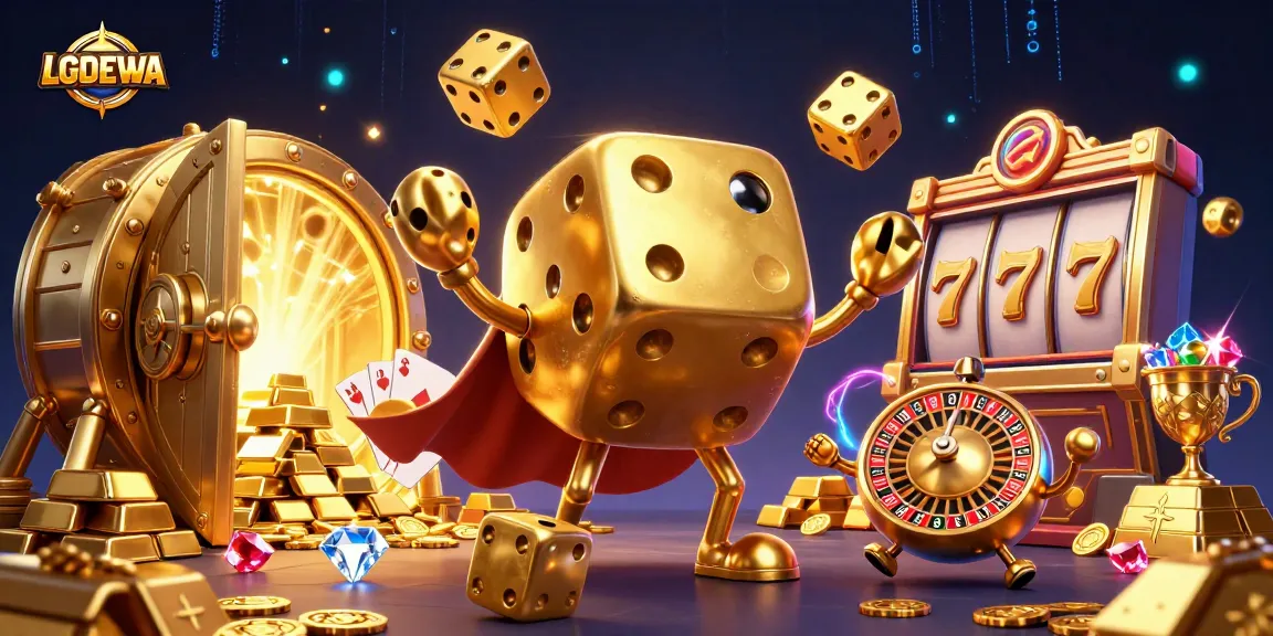 Roll with LGODEWA's dynamic golden dice as they juggle fortunes in slots and jackpots.