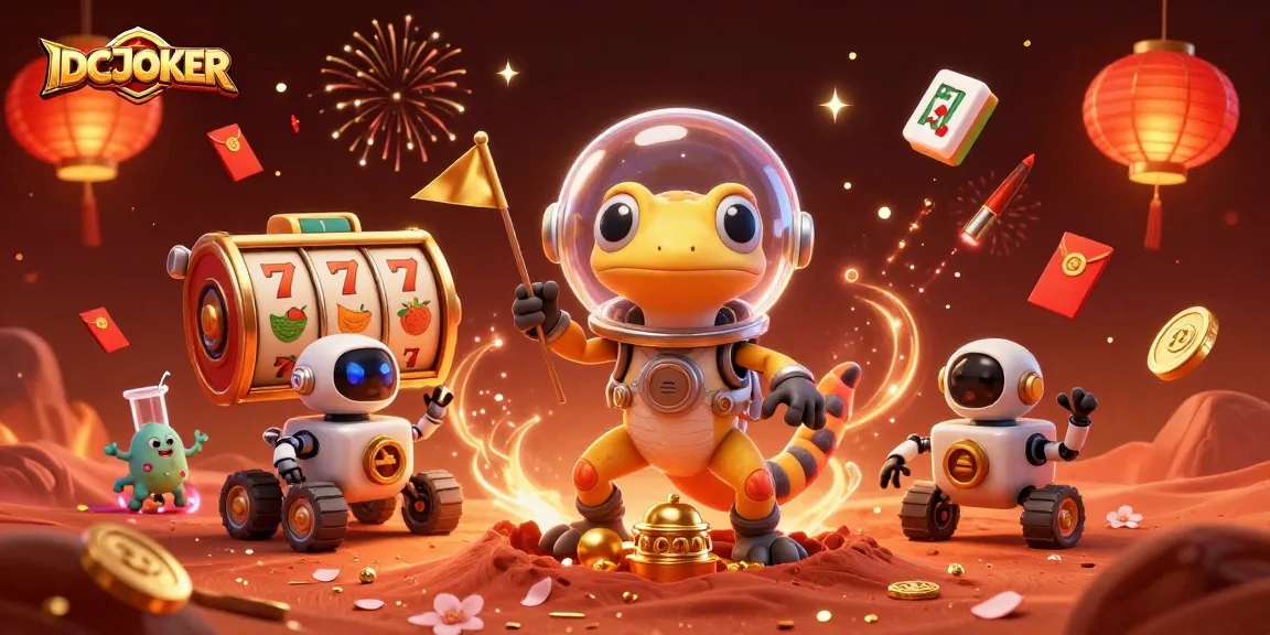 IDCJOKER slot reels come alive as a Martian gecko discovers a golden casino on Mars.