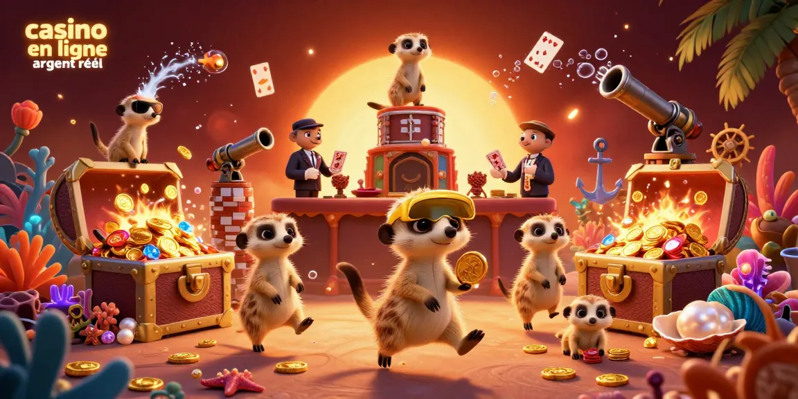 Profitez de l'excitation d'un casino en ligne argent réel avec une colonie de suricates jouant à la chance et à l'habileté.