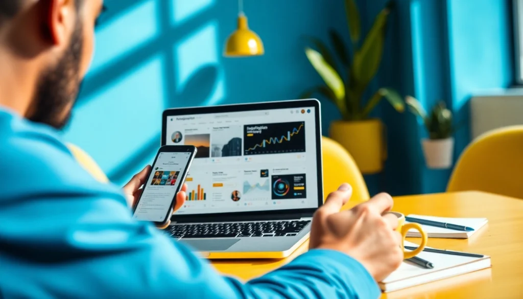 Promote paid links for Instagram creators with an engaging workspace setup showcasing creativity and analytics.