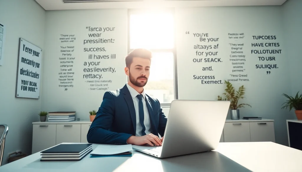 Engaging scene highlighting a job search process in a modern workspace.