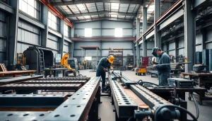 Crafting custom steel fabrication in a professional workshop with skilled artisans at work.