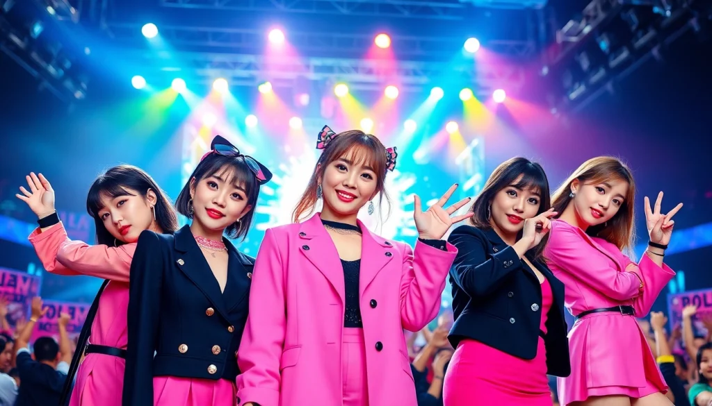blackpink members performing energetically on stage, highlighting their vibrant personalities and styles