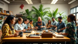 Students engaged in hands-on training at hawaii trade schools, showcasing teamwork and skills.