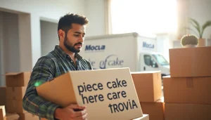 Experience the ease of piece of cake moving with a professional organizing boxes in a bright home.