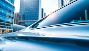 View of a vehicle showcasing ceramic window tint, enhancing style and protection