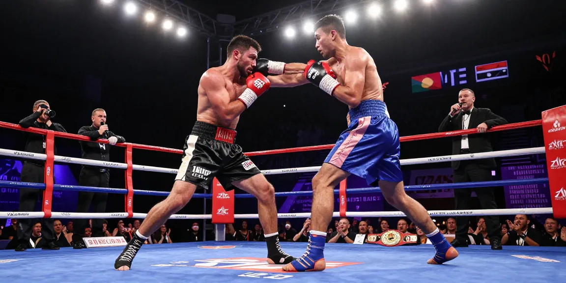 Fighter striving to become the undisputed champion during an electrifying boxing match.